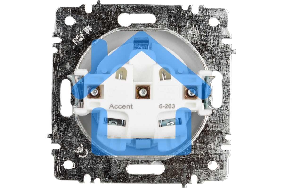Розетка Intro Accent 6-203-01 2P+E Schuko с крышкой 16А-250В IP20 СУ AL/CU белый Б0063709