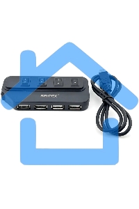 Разветвитель USB 2.0 BPH-1907 4порт. черный