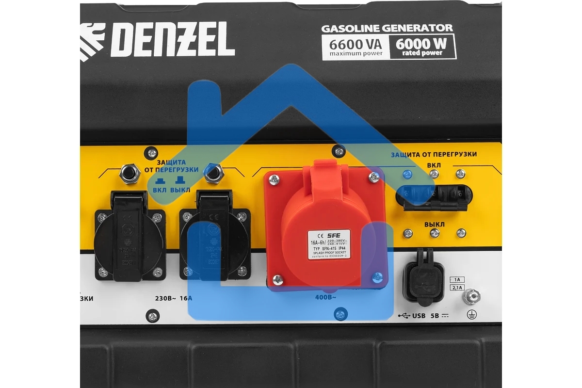 Электрогенератор бензиновый Denzel PS 80 E-3, 6.5 кВт, 85 дБ, 87 кг