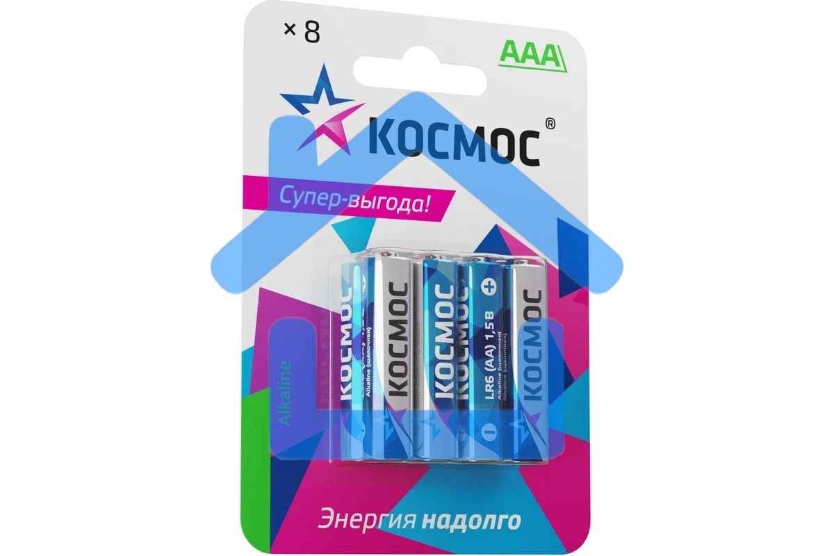 Элемент питания алкалиновый AAA/LR03 BP-8 (блист.8шт) Космос KOCLR03BL8