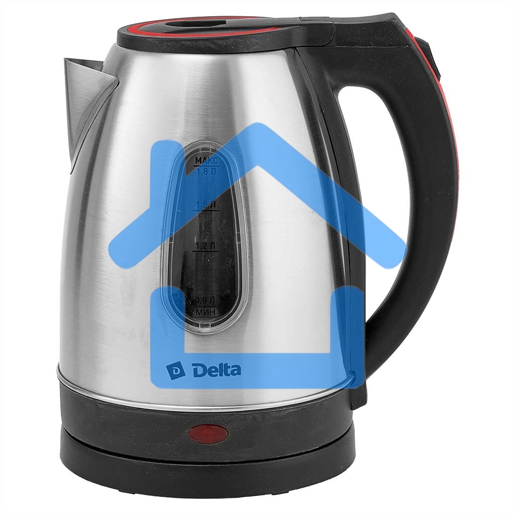Чайник электрический DELTA DL-1114 нерж. с красным