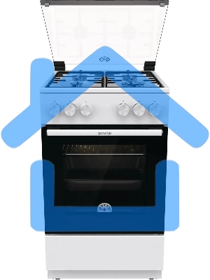 Плита газовая Gorenje GG5A10WH белый, конфорок 4 газовых, духовка 70 л, 50 см x 85 см x 59.4 см