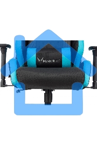 Кресло игровое Knight Thunder 5X черный/голубой эко.кожа крестов. металл