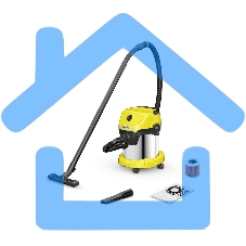 Строительный пылесос Karcher WD 3 S V-15/4/20 1000Вт (уборка: сухая) желтый Строительный пылесос Karcher WD 3 S V-15/4/20 1000Вт (уборка: сухая) желтый