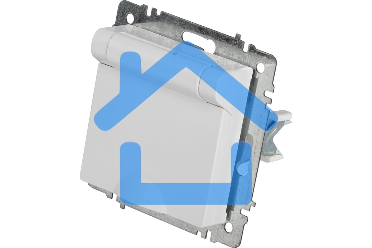 Розетка Intro Accent 6-203-01 2P+E Schuko с крышкой 16А-250В IP20 СУ AL/CU белый Б0063709