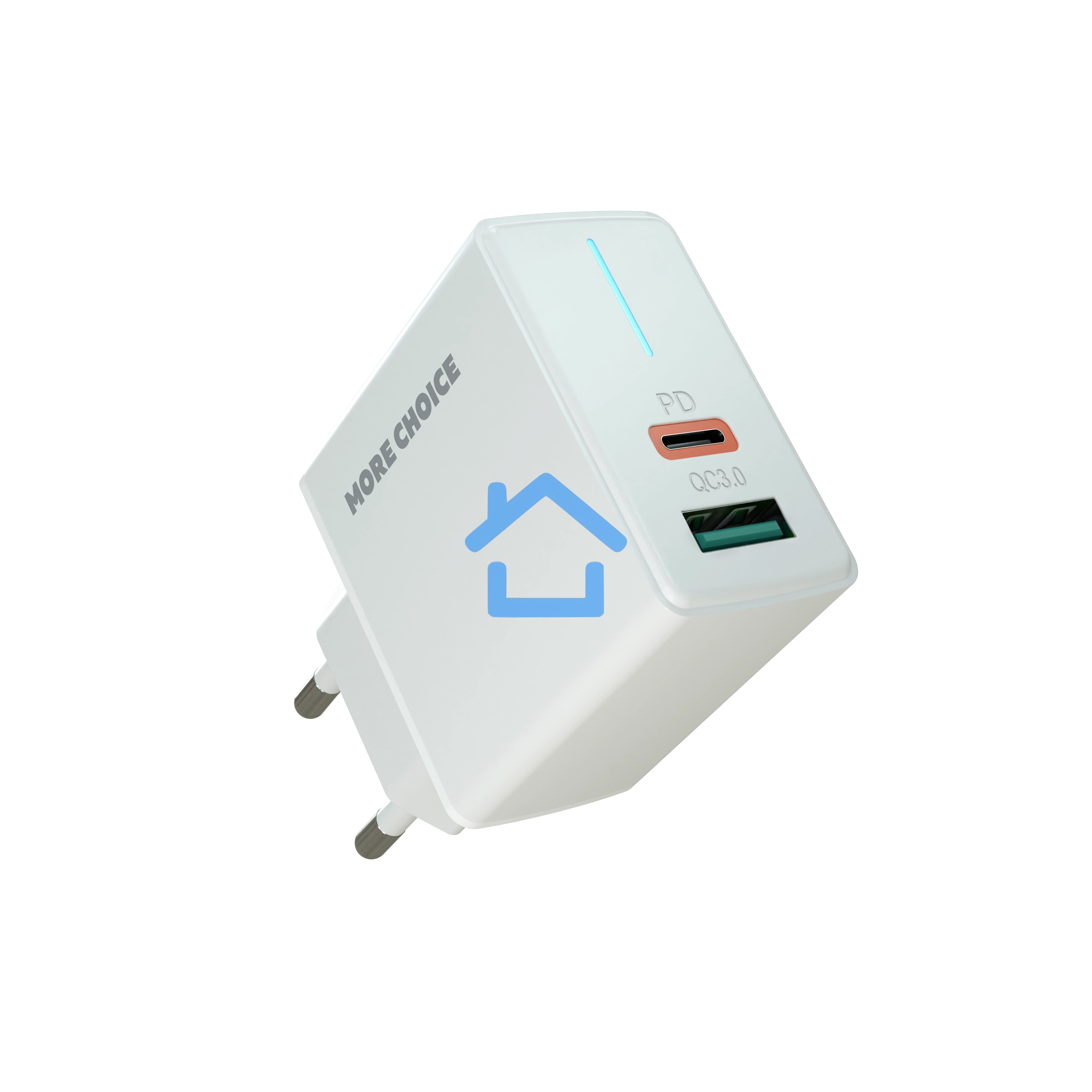 Зарядное устройство MORE CHOICE (4610196408649) NC61 СЗУ 1USB+1USB-C 3.0A PD 20W+QC3.0 быстрая зарядка белый