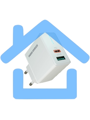 Зарядное устройство MORE CHOICE NC61 СЗУ 1USB+1USB-C 3.0A PD 20W+QC3.0 быстрая зарядка белый