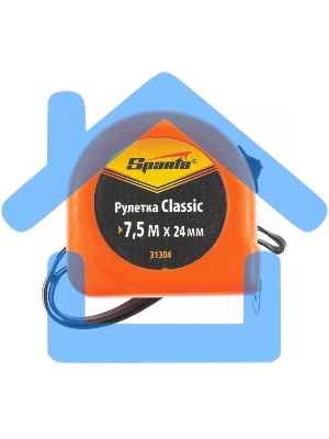 Рулетка Classic, 7.5 м х 24 мм, пластиковый корпус Sparta