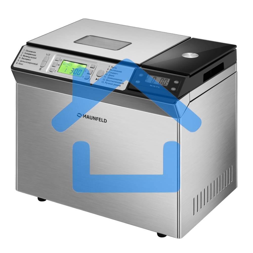 Хлебопечь Maunfeld MBM-900DSS 615 Вт, 13 программ, нержавеющая сталь