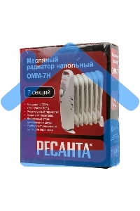 Обогреватель масляный Ресанта ОММ-7Н (7 секций) белый, 700 Вт, 10 м2, термостат 67/3/1