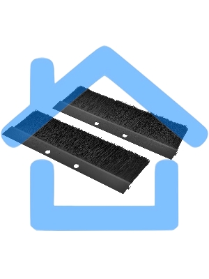 Комплект щеточного ввода в шкаф, универсальный, черный