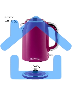 Чайник электрический Galaxy Line GL 0346, малиновый джем, металл, 2200 Вт, 1,7 л