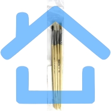 Набор кистей Silwerhof 980056 (набор 4шт) пони круглая №1 / коза круглая №2,3 / щетина плоская №4, деревянная ручка Набор кистей Silwerhof 980056 (набор 4шт) пони круглая №1 / коза круглая №2,3 / щетина плоская №4, деревянная ручка