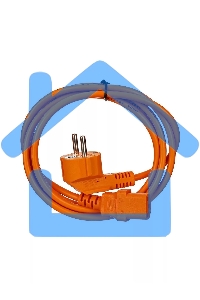 Кабель компьютер-розетка 220V (EURO) <VDE> 1,8 м 3G0,75мм2 VCOM CE021-O, оранжевый