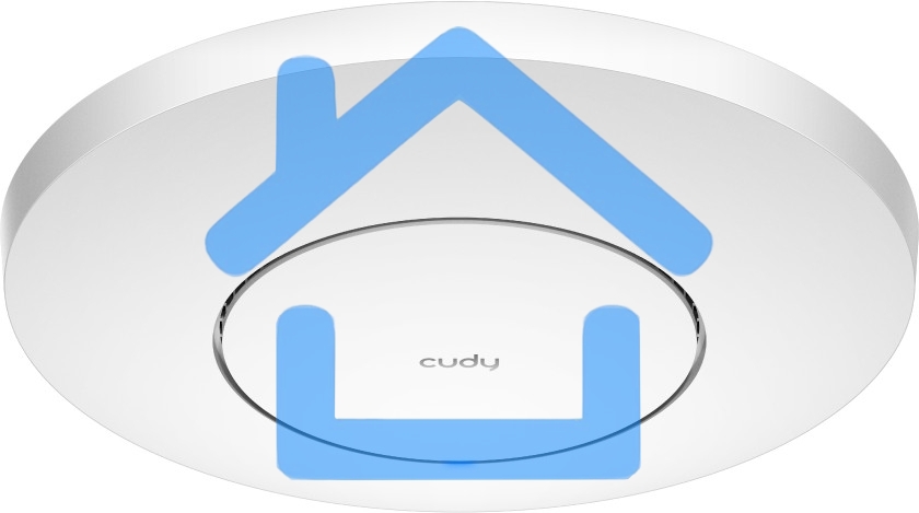 Точка доступа CUDY AC1200 Dual Band Gigabit Ceiling Mount Access Point, MT7621DAN+MT7613B+MT7603E, 867Mbps at 5GHz + 300Mbps at 2.4GHz, 1 x GbE RJ45 Port, Support 12V DC or 802.3af PoE or Passive PoE, Internal Antennas, 48V passive PoE adapter included, C