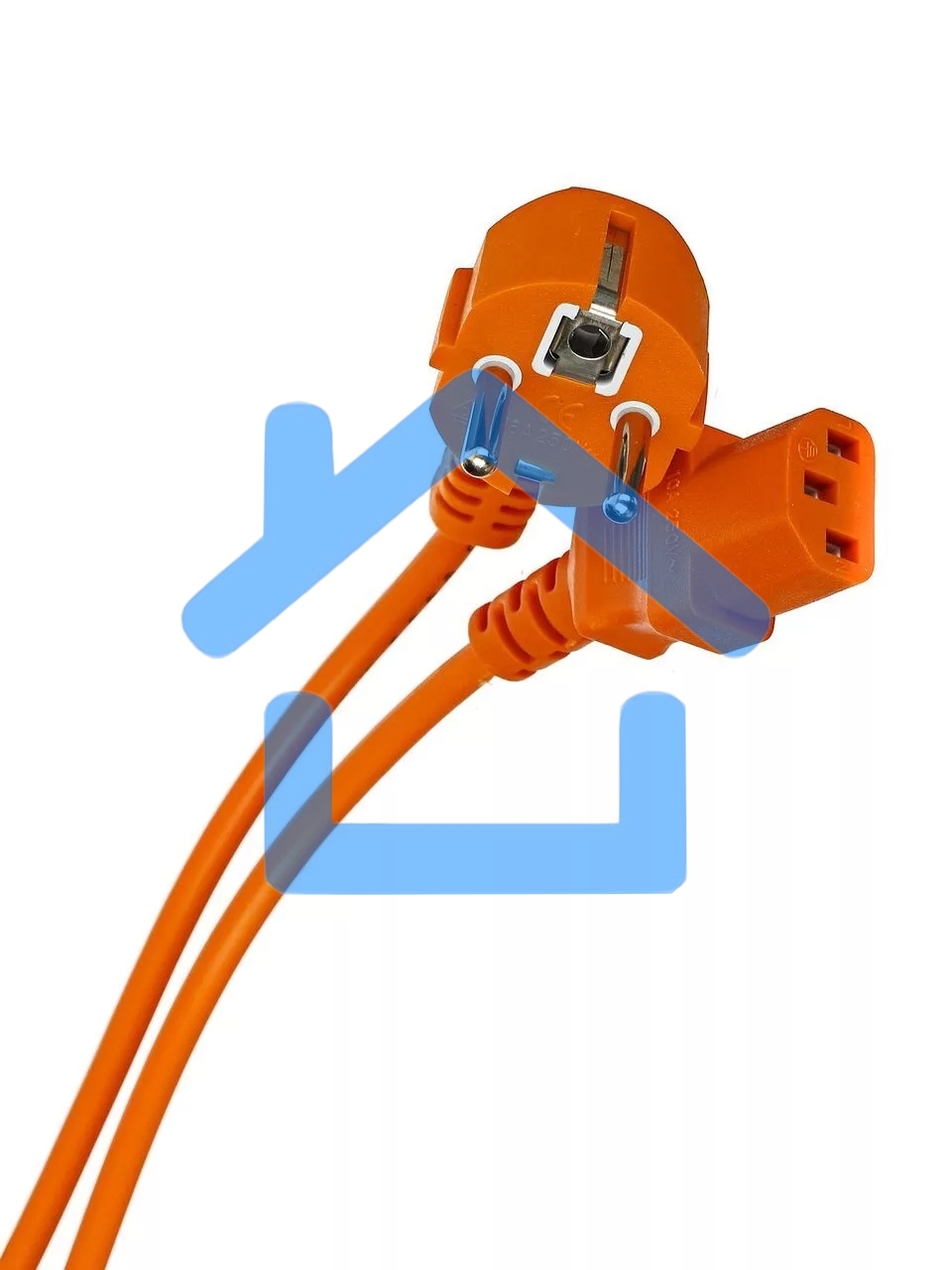 Кабель компьютер-розетка 220V (EURO) <VDE> 1,8м 3G0,75mm2 VCOM CE021-O, оранжевый