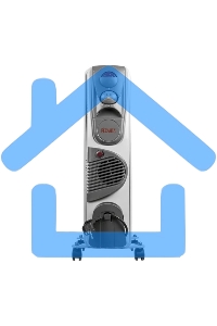 Обогреватель масляный Ресанта ОМ-9НВ (9 секций), белый, 2400 Вт, 25 м2, термостат