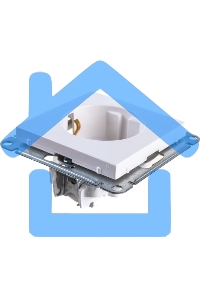 Механизм розетки 1-м СП W59 16А защ. шторки с заземл. белый SchE RS16-152-1-86