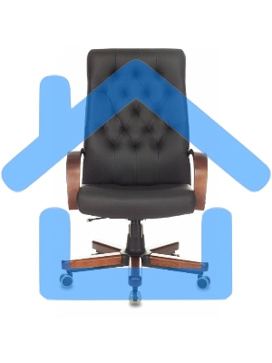 Кресло руководителя Бюрократ T-9928WALNUT/ECO черный, эко.кожа, крестовина металл/дерево