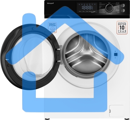 Стиральная машина Weissgauff WM 45127 Inverter Steam Touch белая, загрузка фронтальная 7кг, 1200 об/мин., класс: A+++