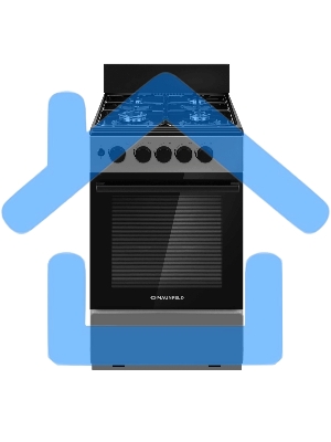 Плита газовая Maunfeld MGC50GEGR08 серый, конфорок 4 шт, духовка 59 л, 50 см x 88 см x 65 см