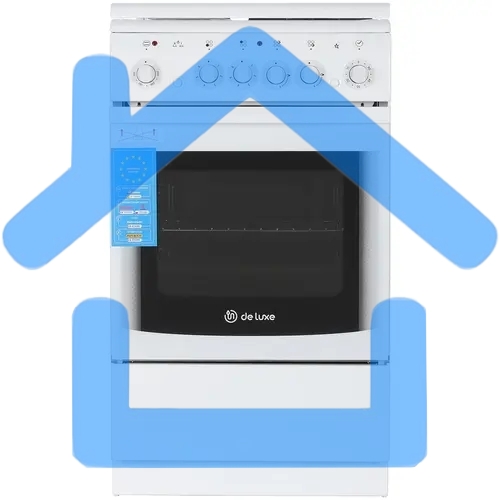 Плита комбинированная De Luxe 506022.05ГЭ (КР) ЧР 030 белый, конфорок 2 газовых и 2 электрических, духовка 54 л, 50 см x 85 см x 60 см