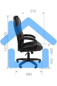 Кресло офисное Chairman 600LT Россия чер.пласт экопремиум черный (7158667)