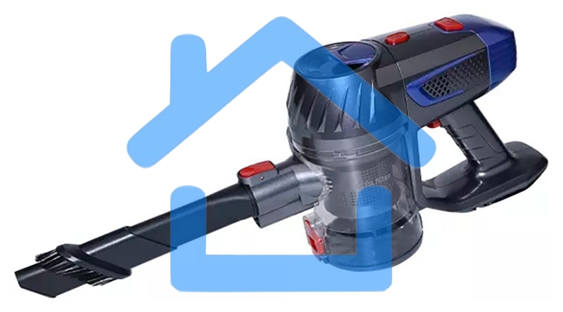 Пылесос вертикальный BQ VC1002H синий, питание от аккумулятора, 150 Вт, уборка сухая, пылесборник 0.7 л, работа от АКБ max 35 мин