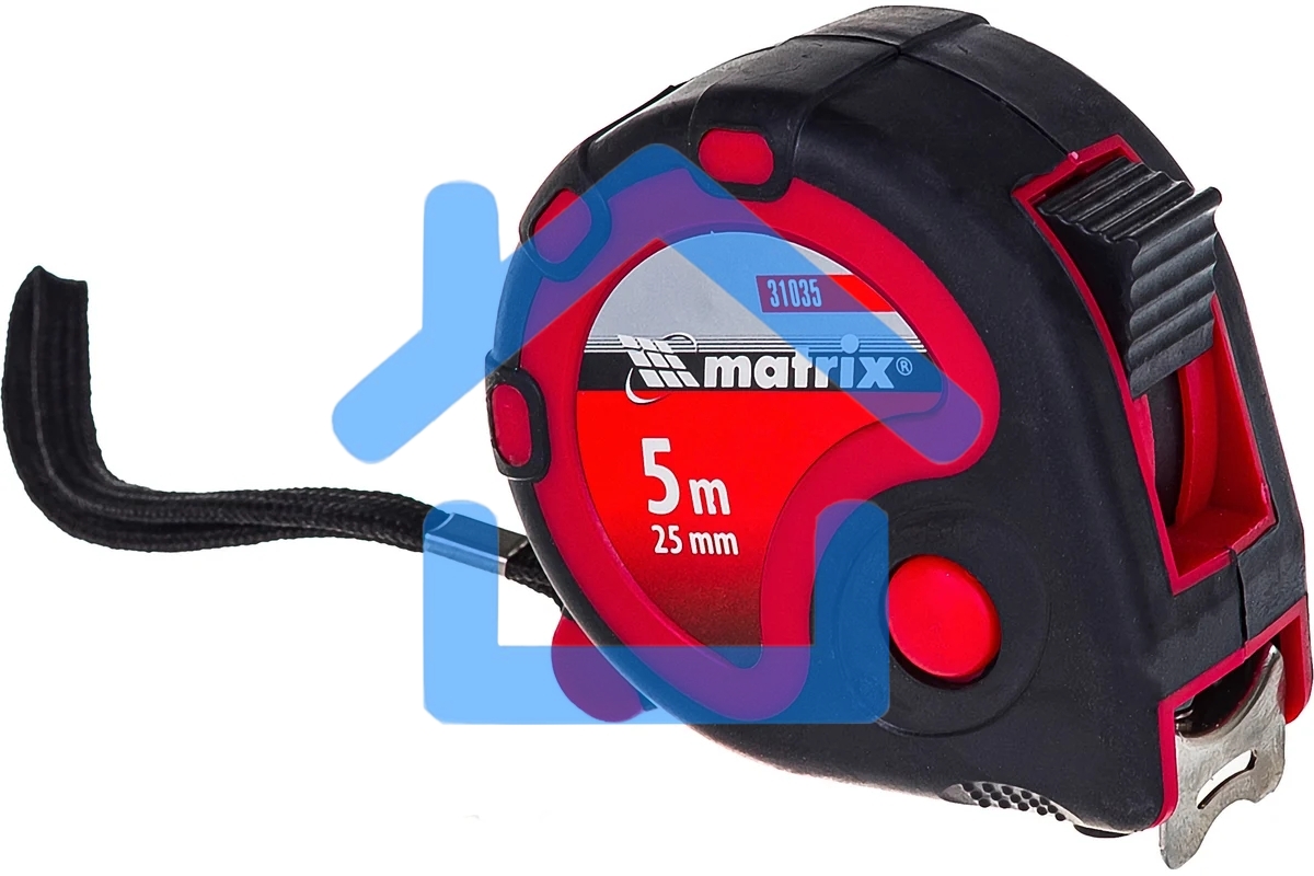 Рулетка MATRIX 31035 status 3 fixations 5мх25мм двухкомпонентный корпус 3 фиксации ленты