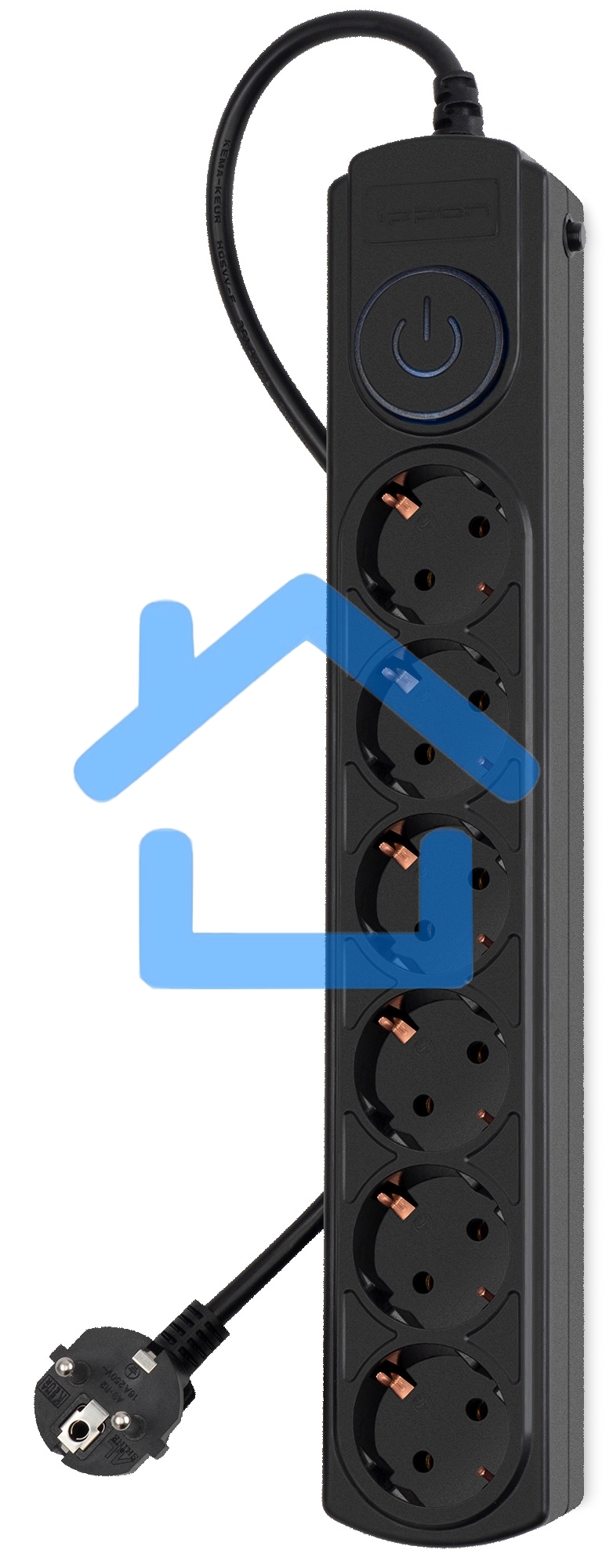 Сетевой фильтр Ippon BK-6-EU-1.8-10-B 1.8м (6 розеток) черный (коробка)