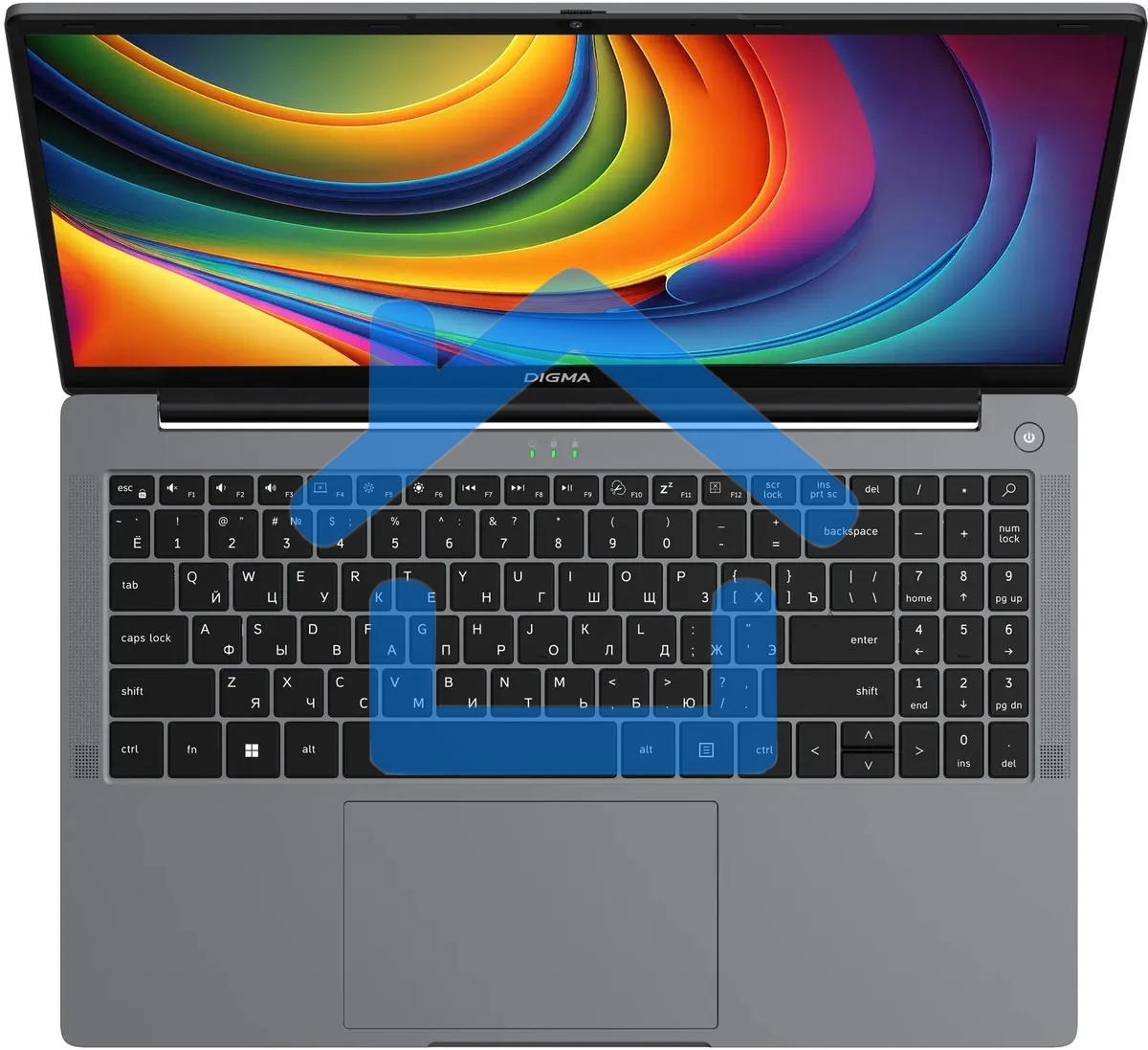 Ноутбук Digma EVE i5980 Core M3 8100Y 16Gb SSD 512Gb Intel UHD Graphics 615 15.6