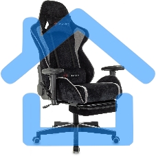 Кресло игровое Zombie Drift/F черный/серый, крестов. пластик, подст. для ног