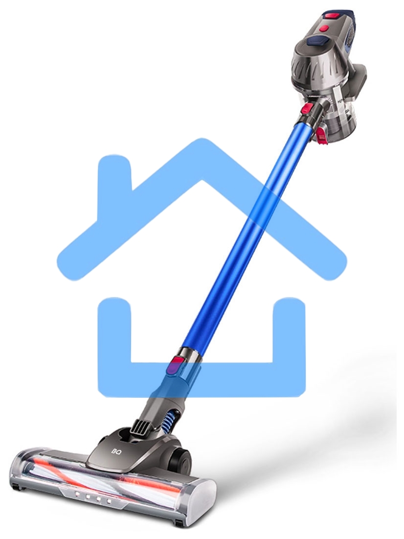 Пылесос вертикальный BQ VC1002H синий, питание от аккумулятора, 150 Вт, уборка сухая, пылесборник 0.7 л, работа от АКБ max 35 мин