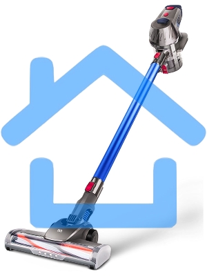 Пылесос вертикальный BQ VC1002H синий, питание от аккумулятора, 150 Вт, уборка сухая, пылесборник 0.7 л, работа от АКБ max 35 мин