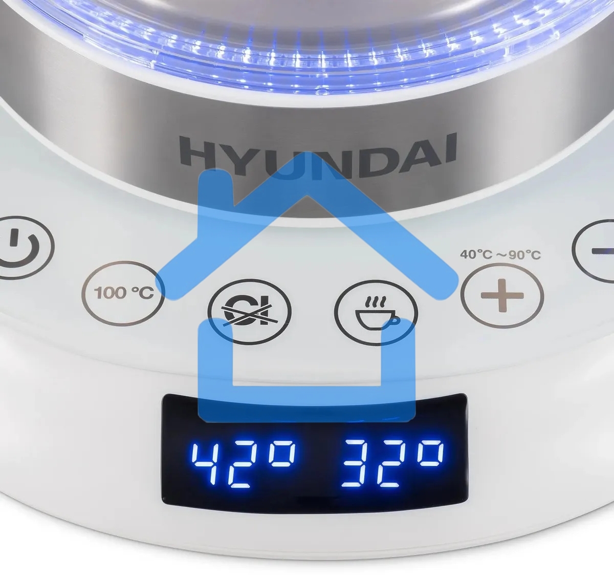 Чайник электрический Hyundai HYK-G5507 1.7л. 2200Вт белый/серебристый корпус: стекло