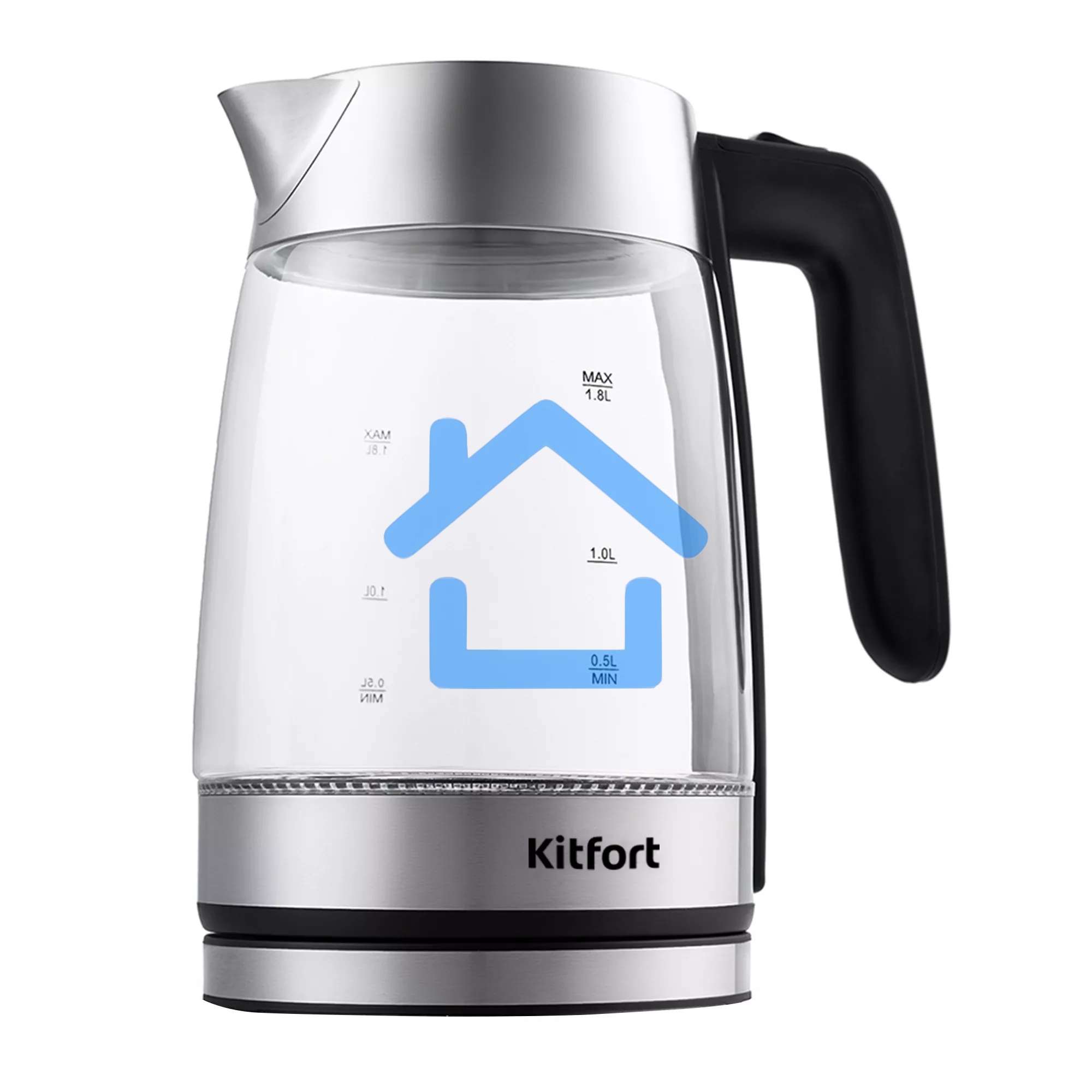 Чайник электрический KITFORT KT-641 1,8 л, 2200 Вт, серебристый