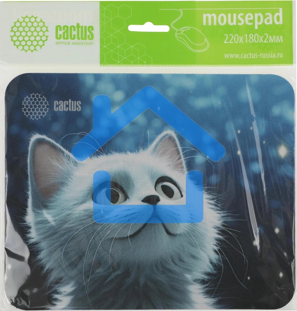 Коврик для мыши Cactus белый Cat 220x180x2мм (CS-MPC-P06XS)