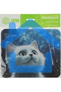 Коврик для мыши Cactus белый Cat 220x180x2мм (CS-MPC-P06XS)
