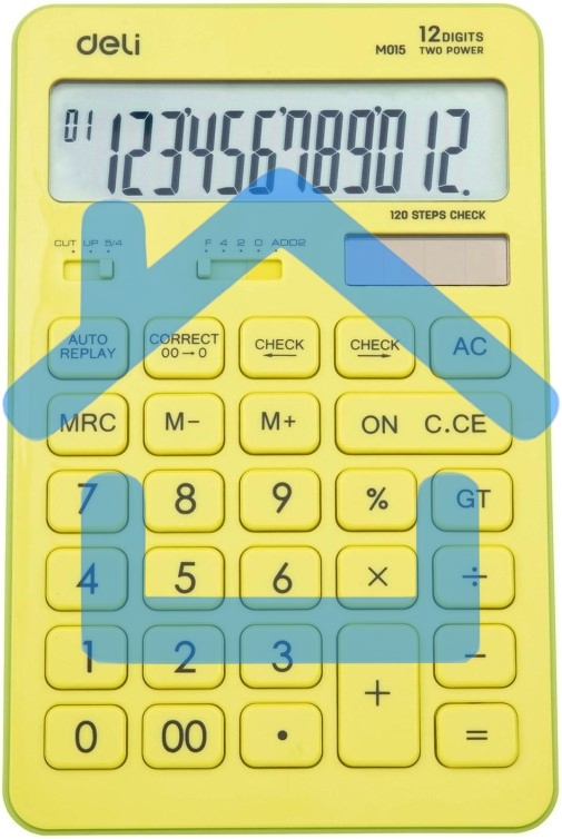 Калькулятор настольный Deli Touch EM01551 желтый 12-разр.