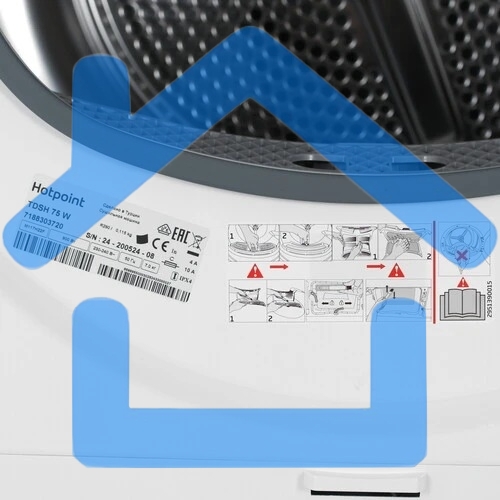 Сушильная машина Hotpoint TDSH 75 W белый, 7 кг, сушка - тепловой насос, программ - 15, 59.7 x 84.6 x 54.3 см