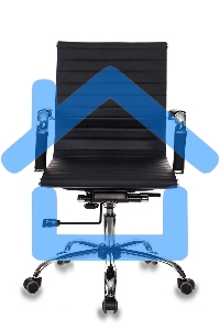 Кресло руководителя Бюрократ CH-883-LOW/BLACK черный, низкая спинка, искусственная кожа, крестовина хром