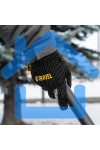 Перчатки универсальные Denzel 68092 двойные, работа с сенсорным экраном, вязаная манжета, размер 8