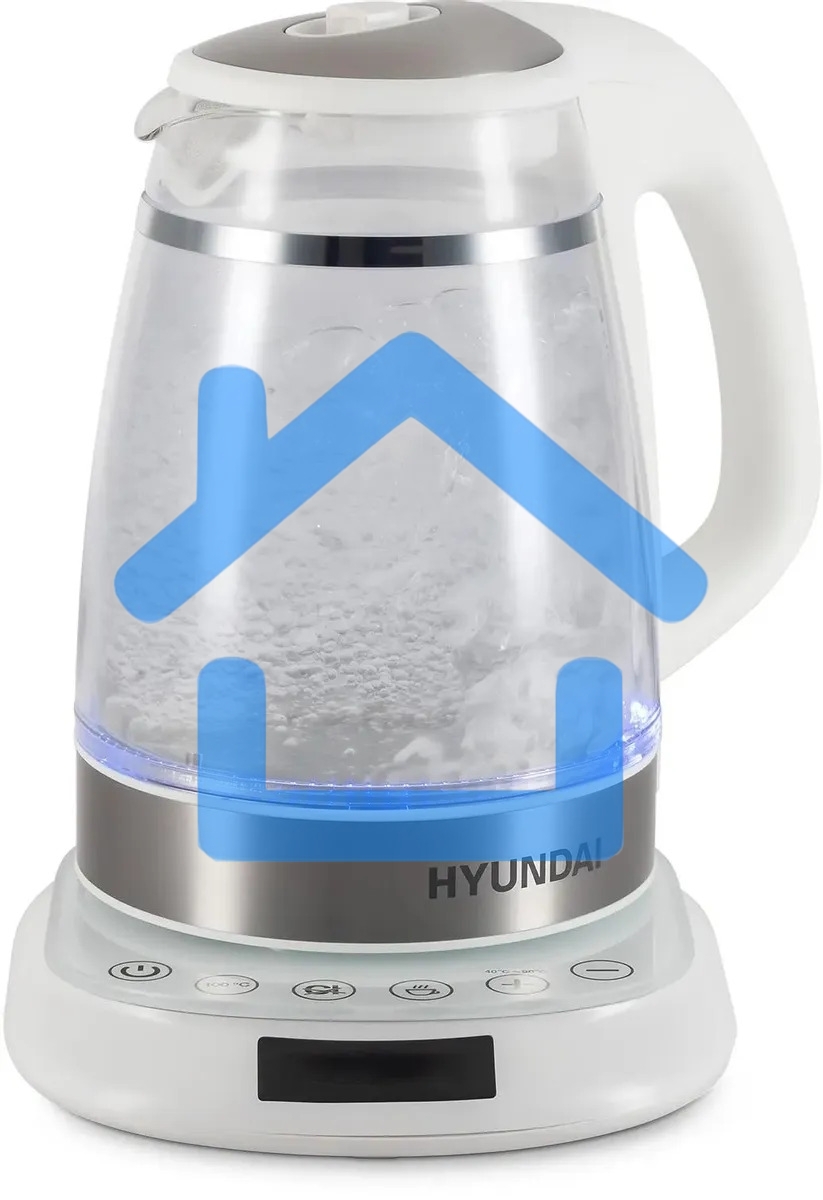 Чайник электрический Hyundai HYK-G5507 1.7л. 2200Вт белый/серебристый корпус: стекло