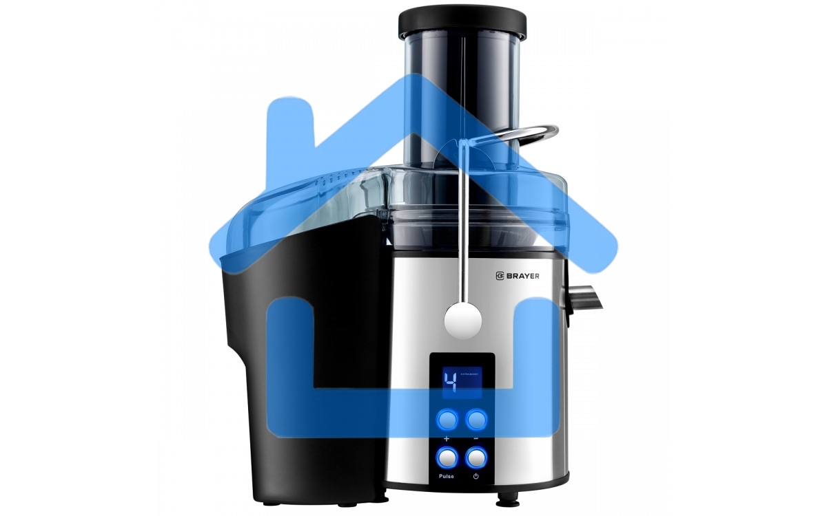 Соковыжималка BRAYER BR1705 центробежная, 800 Вт, 4 скор, LEDдисп,рез.для сока 1,1л, резер.мякот 2 л