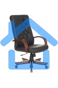 Кресло руководителя Бюрократ T-9928WALNUT/ECO черный, эко.кожа, крестовина металл/дерево