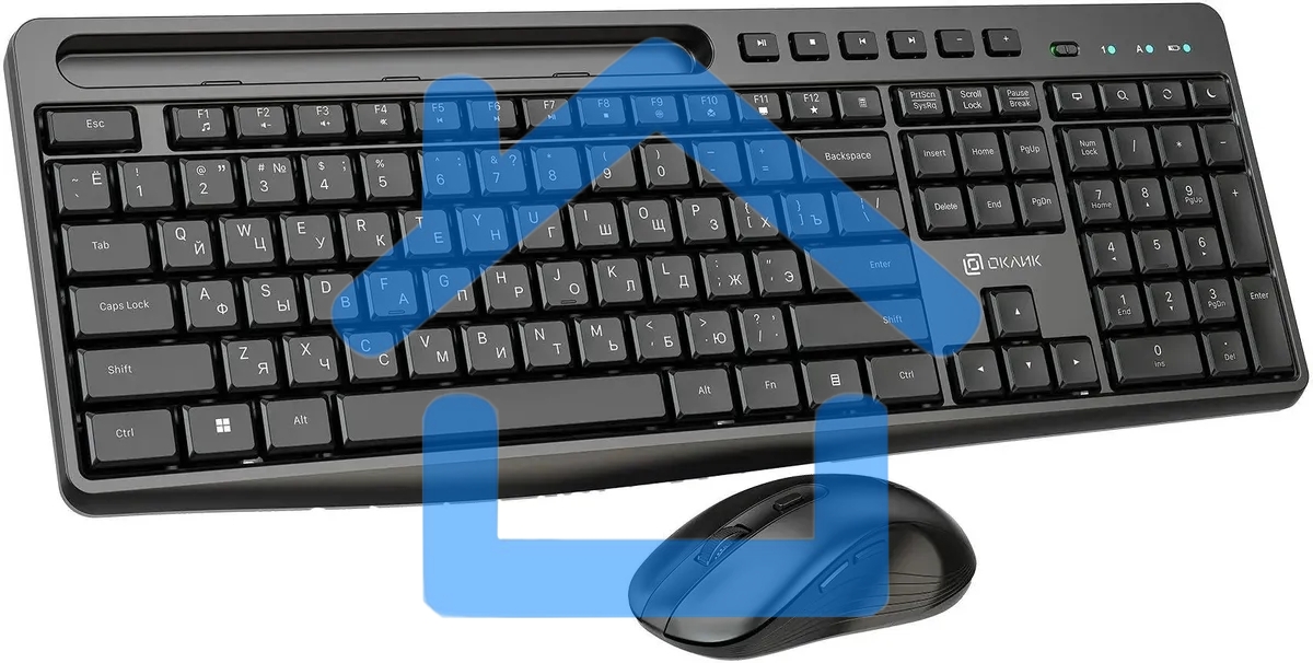 Клавиатура + мышь Оклик S275W клав:черный мышь:черный USB беспроводная slim Multimedia (1993113)