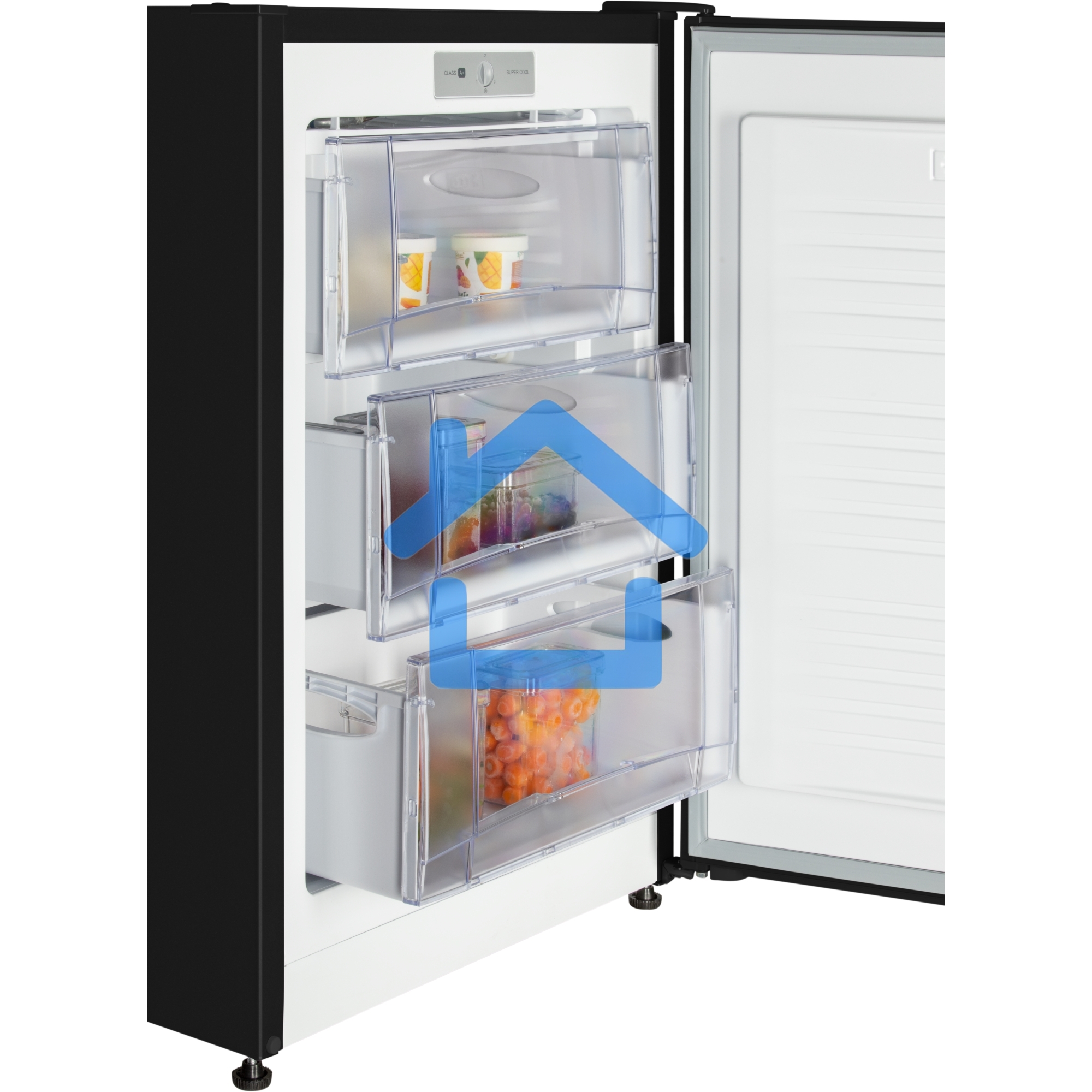 Морозильная камера Nordfrost DF 256 BAP, черный, 100л, 3 ящика