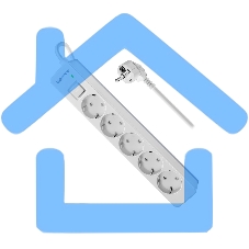 Удлинитель с сетевым фильтром Defender DFS 133, белый, 5 розеток, 3 м.