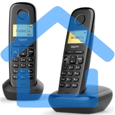 Радиотелефон Dect Gigaset A270 Duo Rus черный (труб. в компл.:2шт) АОН