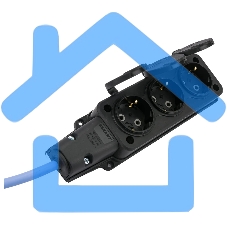 Удлинитель морозостойкий Gembird PC-3GF-R-10(IP) черный/синий, 10 м, 3 розетки, 3500 Вт